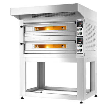 Elektryczny piec do pizzy - 9+9x 33cm - Manualny - włącznie z okapem & ramą podstawy - Prime Gastro