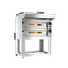 (2 szt.) Elektryczny Piec do pizzy - 2 x 9 x Ø33cm - Elektroniczne - z okapem i ramą nośną