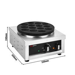 Urządzenie do pancake'ów – na 14x Ø 80 mm – 3 kW – manualne – z prostokątnym korpusem, powłoką teflonową i szufladą, zdjęcie 2 z 8