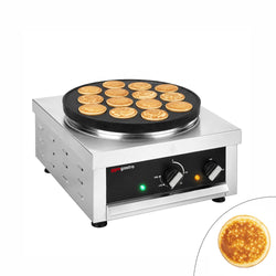 Urządzenie do pancake'ów – na 14x Ø 80 mm – 3 kW – manualne – z prostokątnym korpusem, powłoką teflonową i szufladą