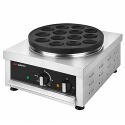 Urządzenie do pancake'ów – na 14x Ø 80 mm – 3 kW – manualne – z prostokątnym korpusem, powłoką teflonową i szufladą, zdjęcie 6 z 8