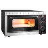 Piec do pizzy mini – elektryczny – jednokomorowy – czarny – 4x 20 cm – 2 kW – 230 V – do 350 °C – manualny