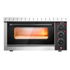 Piec do pizzy mini – elektryczny – jednokomorowy – czarny – 4x 20 cm – 2 kW – 230 V – do 350 °C – manualny