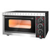 Piec do pizzy mini – elektryczny – jednokomorowy – czarny – 4x 20 cm – 2 kW – 230 V – do 350 °C – manualny