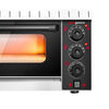 Piec do pizzy mini – elektryczny – jednokomorowy – czarny – 4x 20 cm – 2 kW – 230 V – do 350 °C – manualny