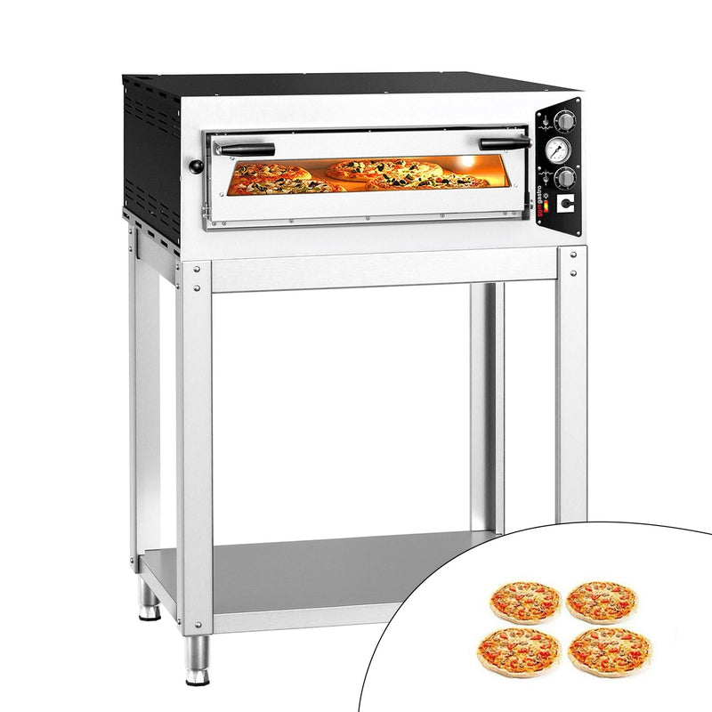 Elektryczny piec do pizzy – 4 x 35 cm – manualny – wraz z podstawą