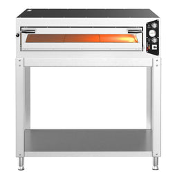 Elektryczny piec do pizzy – 6 x 35 cm (szerokość) – manualna obsługa – wraz z podstawą