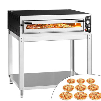 Elektryczny piec do pizzy – 9 x 34 cm (szerokość) – manualna obsługa – wraz ze podstawą
