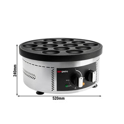 Urządzenie do pancake'ów – na 14x Ø 80 mm – 3 kW – manualne – z okrągłym korpusem i powłoką teflonową, zdjęcie 2 z 6