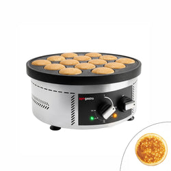 Urządzenie do pancake'ów – na 14x Ø 80 mm – 3 kW – manualne – z okrągłym korpusem i powłoką teflonową