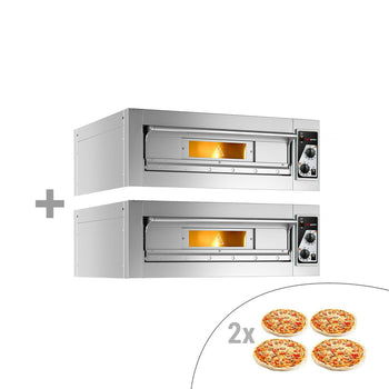 (2 szt.) Elektryczny piec do pizzy - 4+4x 33 cm - Manualny - Prime Gastro