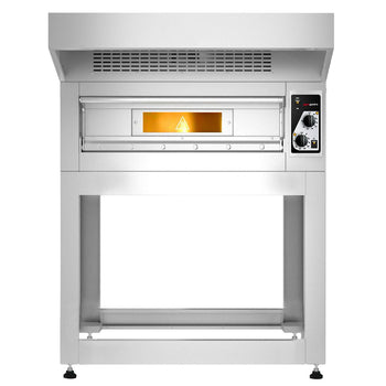 Elektryczny piec do pizzy - 4x 33 cm - Manualny - włącznie z okapem & ramą podstawy - Prime Gastro