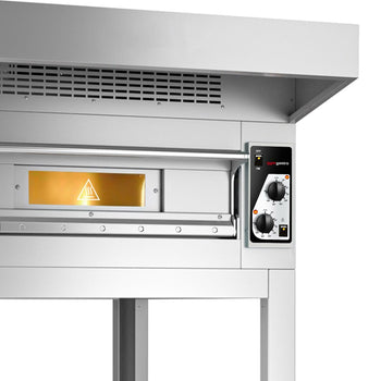 Elektryczny piec do pizzy - 4x 33 cm - Manualny - włącznie z okapem & ramą podstawy - Prime Gastro