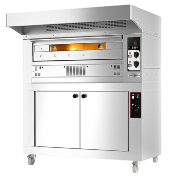 Gazowy piec do pizzy - 6 x 35 cm - Manualny - włącznie z okapem & garownikiem - Prime Gastro