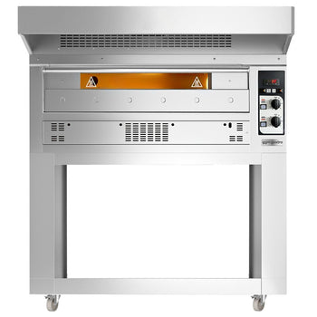 Gazowy piec do pizzy - 6 x 33 cm - Manualny - włącznie z okapem & ramą podstawy - Prime Gastro