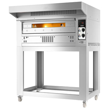 Gazowy piec do pizzy - 6 x 33 cm - Manualny - włącznie z okapem & ramą podstawy - Prime Gastro