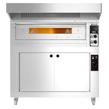 Elektryczny piec do pizzy - 9 x 33 cm - Manualny - włącznie z okapem & garownikiem - Prime Gastro