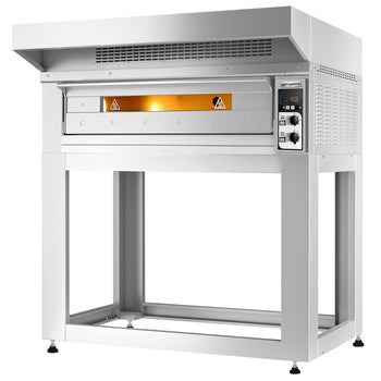 Elektryczny piec do pizzy - 9 x 33 cm - Manualny - włącznie z okapem & ramą podstawy - Prime Gastro