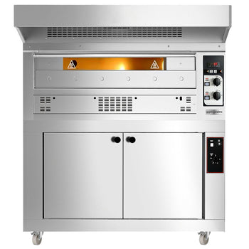 Gazowy piec do pizzy - 9 x 33 cm - Manualny - włącznie z okapem & garownikiem - Prime Gastro