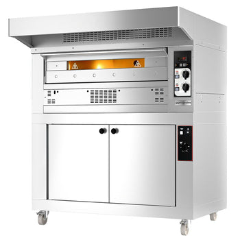 Gazowy piec do pizzy - 9 x 33 cm - Manualny - włącznie z okapem & garownikiem - Prime Gastro