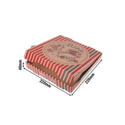 (100 sztuk) Pudełko na pizzę - NYC - 220 x 220 x 40 mm - brązowe