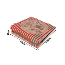 (100 sztuk) Pudełko na pizzę - NYC - 240 x 240 x 40 mm - brązowe
