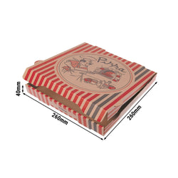 (100 sztuk) Pudełko na pizzę - NYC - 260 x 260 x 40 mm - brązowe