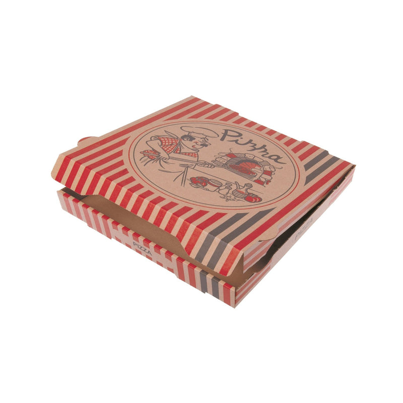 (100 sztuk) Pudełko na pizzę - NYC - 260 x 260 x 40 mm - brązowe