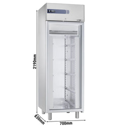 Szafa chłodnicza do makaronu PREMIUM PLUS - EN 600x400 - 585L - 700x830mm - 1 drzwi, przeszklona - chłodzenie wentylowane; zamek; LED; HACCP