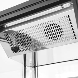 Witryna chłodnicza panoramiczna - 340L - 650mm - przeszklenie 360° - prostokątna - z 5 półkami - z oświetleniem LED - Czarny