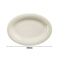 (12 sztuk) SEMPRE – Talerz/ półmisek – owalny – długość: 230 mm – kremowy