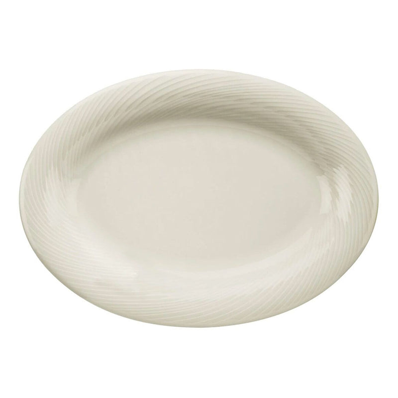 (24 sztuki) SEMPRE – Talerz/półmisek do kebaba – owalny – długość: 330 mm – kremowy