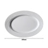 (12 szt.) Talerz do kebaba SEA WAVE – owalny – porcelana – długość: 280 mm – biały
