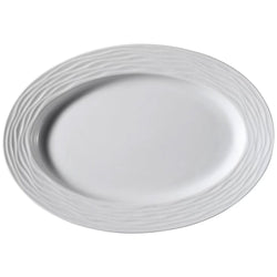 (12 sztuk) SEA WAVE – Talerz/półmisek – owalny – długość: 280 mm – biały