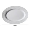(12 szt.) Talerz do kebaba SEA WAVE – owalny – porcelana – długość: 320 mm – biały