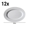 (12 szt.) Talerz do kebaba SEA WAVE – owalny – porcelana – długość: 320 mm – biały