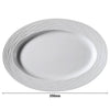 (6 sztuk) SEA WAVE – Talerz/półmisek – owalny – długość: 350 mm – biały