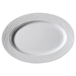 (24 sztuki) SEA WAVE – Talerz/półmisek – owalny – długość: 350 mm – biały