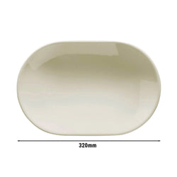 (12 sztuk) TEOS – Talerz / półmisek do kebaba – owalny – długość: 320 mm – kremowy