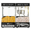 Maszyna do popcornu z podgrzewaczem do nachos / chipsów – 1,31 kW – 5 kg/h – z 1 zbiornikiem – czarna