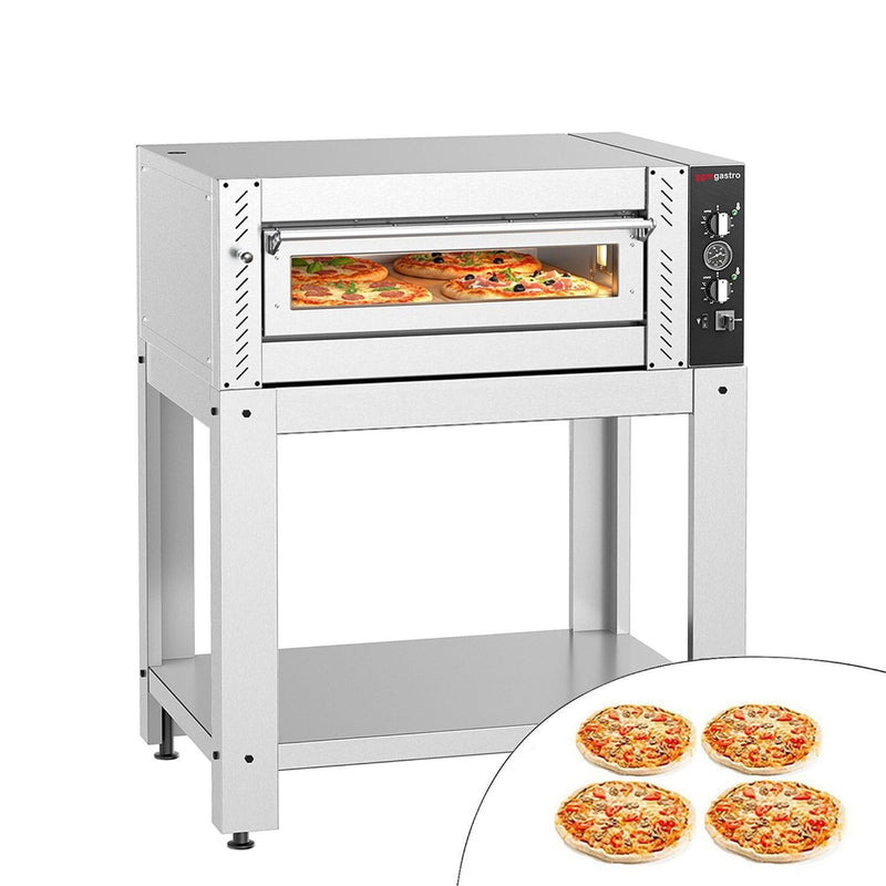 Elektryczny Kamienny piec do pizzy - 4x30cm - Ręczne - z ramą nośną