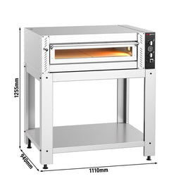 Elektryczny Piec do pizzy - 4 x Ø34cm - Manualne - z ramą nośną