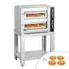 (2 szt.) Elektryczny Piec do pizzy - 2 x 4 x Ø25cm - Manualne - z ramą nośną