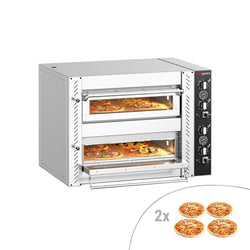 Elektryczny Piec do pizzy - 2 x 4 x Ø25cm - Manualne