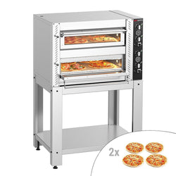 (2 szt.) Elektryczny Piec do pizzy - 2 x 4 x Ø30cm - Manualne - z ramą nośną