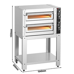 (2 szt.) Elektryczny Piec do pizzy - 2 x 4 x Ø30cm - Manualne - z ramą nośną