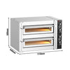 Elektryczny Piec do pizzy - 2 x 4 x Ø34cm - Manualne