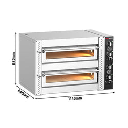 Elektryczny Piec do pizzy - 2 x 4 x Ø34cm - Manualne