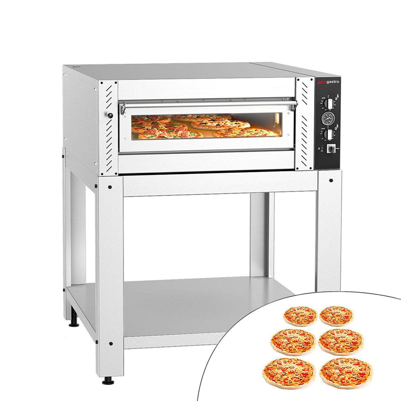 Elektryczny Piec do pizzy - 6 x Ø30cm - Manualne - z ramą nośną