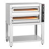 (2 szt.) Elektryczny Piec do pizzy - 2 x 6 x Ø30cm (Szeroki) - Manualne - z ramą nośną